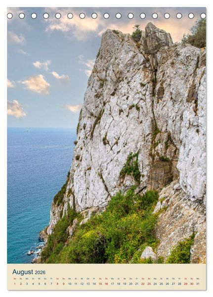Produktbild: Gibraltar - Die Heimat der Berberaffen auf dem Rock (Tischkalender 2026 DIN A5 hoch), CALVENDO Monatskalender
