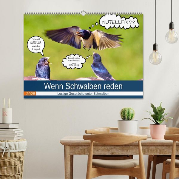 Produktbild: Wenn Schwalben reden (Wandkalender 2026 DIN A2 quer), CALVENDO Monatskalender