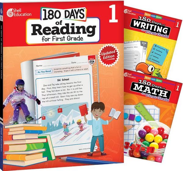Produktbild: 180 Days(tm) Reading, Writing and Math for Grade 1: 3-Book Set