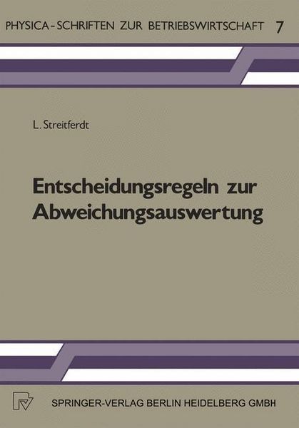 Produktbild: Entscheidungsregeln zur Abweichungsauswertung