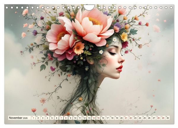 Produktbild: Florale Verwandlung (Wandkalender 2026 DIN A4 quer), CALVENDO Monatskalender
