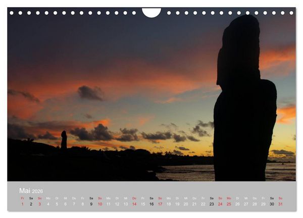 Produktbild: MOAI - steinerne W&auml;chter der Osterinsel (Wandkalender 2026 DIN A4 quer), CALVENDO Monatskalender