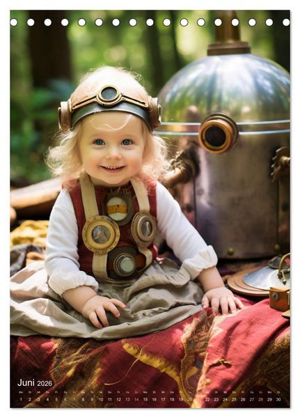 Produktbild: Steampunk Kinderwelt (Tischkalender 2026 DIN A5 hoch), CALVENDO Monatskalender
