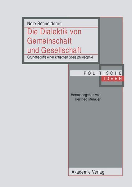 Produktbild: Die Dialektik von Gemeinschaft und Gesellschaft
