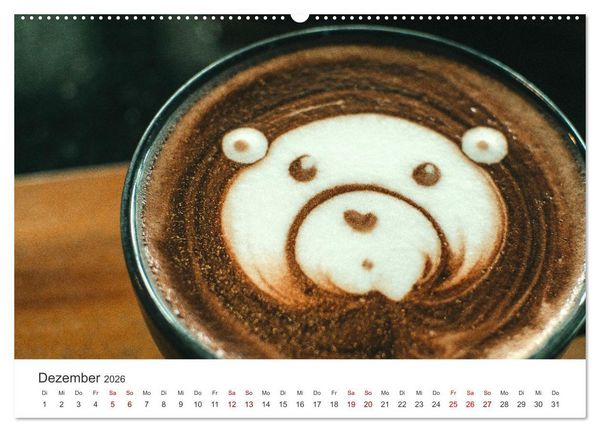 Produktbild: Kaffeekunst - Purer Genuss (Wandkalender 2026 DIN A2 quer), CALVENDO Monatskalender