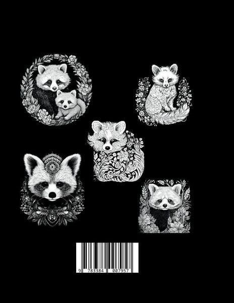 Produktbild: Schwarzes &bdquo;Roter Panda Malbuch&ldquo;.
