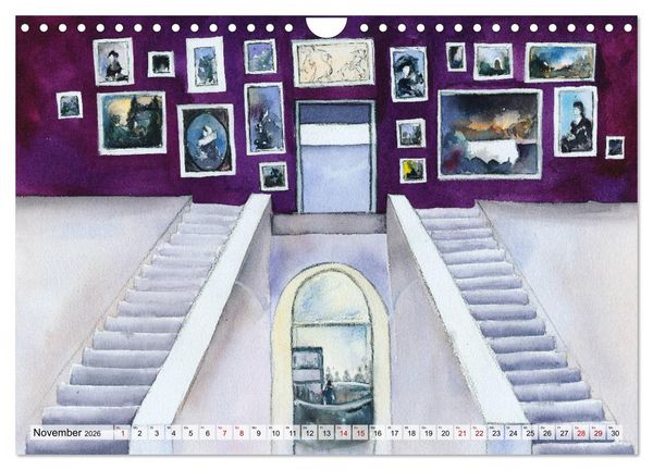 Produktbild: Frankfurt in Aquarell (Wandkalender 2026 DIN A4 quer), CALVENDO Monatskalender