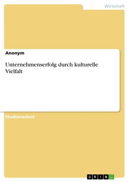 Produktbild: Unternehmenserfolg durch kulturelle Vielfalt