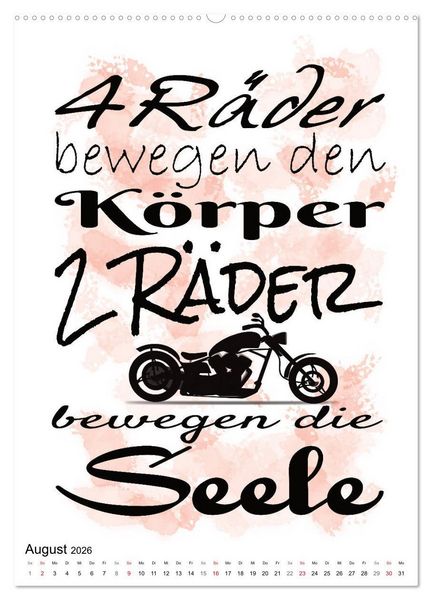 Produktbild: Biker-Spr&uuml;che (hochwertiger Premium Wandkalender 2026 DIN A2 hoch), Kunstdruck in Hochglanz