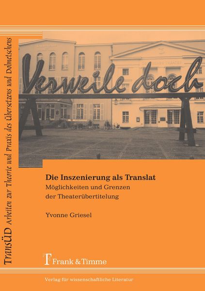 Die Inszenierung als Translat, Taschenbuch von Yvonne Griesel, Frank & Timme, 9783865961198