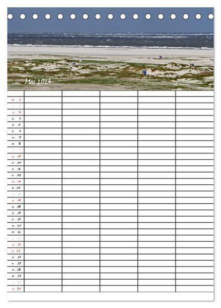Produktbild: Urlaubsparadies Amrum / Familienplaner (Tischkalender 2026 DIN A5 hoch), CALVENDO Monatskalender