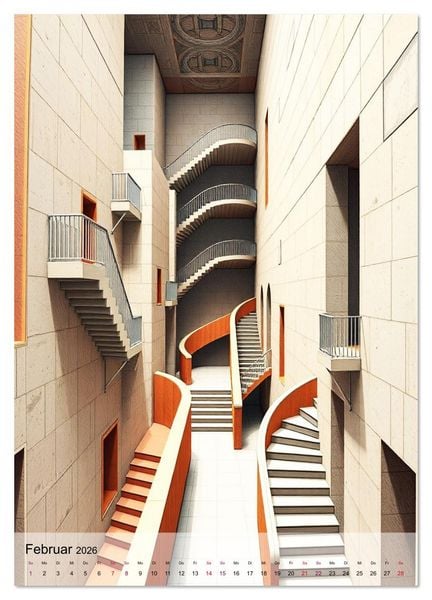 Produktbild: Architekturen des Unm&ouml;glichen - Zwischen Realit&auml;t und Illusion (Wandkalender 2026 DIN A2 hoch), CALVENDO Monatskalender