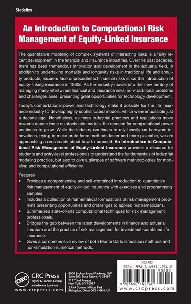 Produktbild: An Introduction to Computational Risk Management of Equity-Linked Insurance