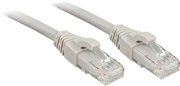 LINDY 45401 RJ45 Patchkabel CAT 6 U/UTP 0.50m Grau mit Rastnasenschutz 1St.