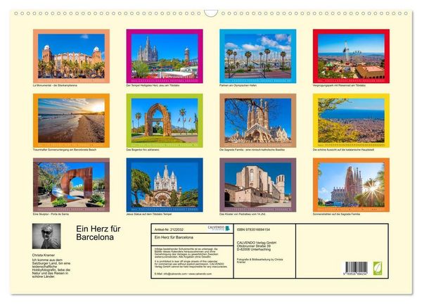 Produktbild: Ein Herz f&uuml;r Barcelona (Wandkalender 2026 DIN A2 quer), CALVENDO Monatskalender