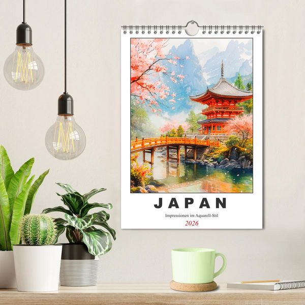 Produktbild: Japan. Impressionen im Aquarell-Stil (Wandkalender 2026 DIN A4 hoch), CALVENDO Monatskalender
