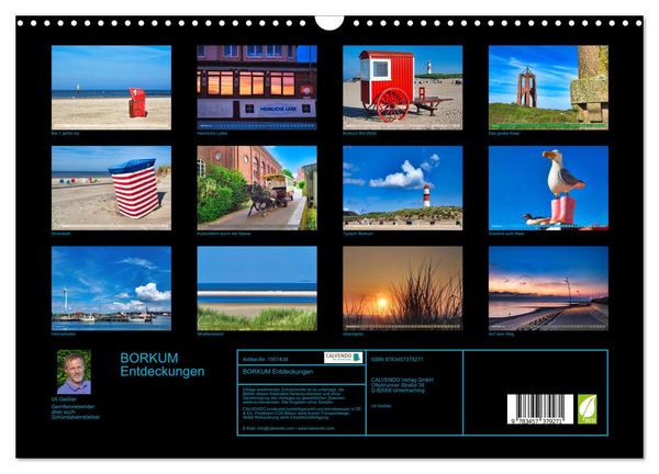 Produktbild: BORKUM Entdeckungen (Wandkalender 2026 DIN A3 quer), CALVENDO Monatskalender