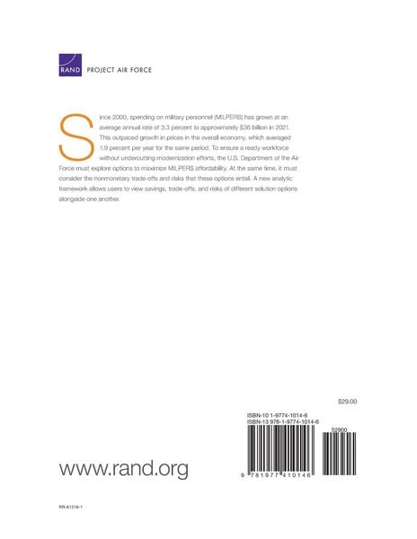 Produktbild: Assessing the Implications of Policy Options for the Military Personnel Budget