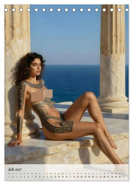 Produktbild: Tattoo Engel (Tischkalender 2027 DIN A5 hoch), CALVENDO Monatskalender