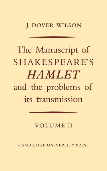 Produktbild: The Manuscript of Shakespeare's Hamlet and the Problems of its Transmission