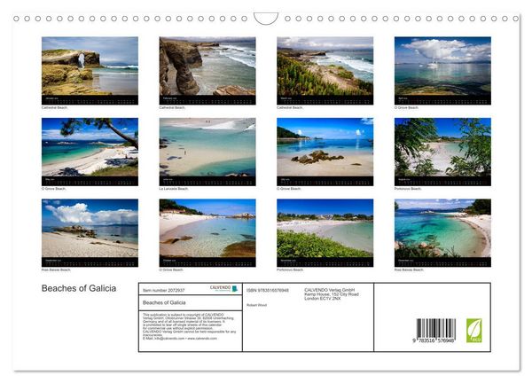 Produktbild: Beaches of Galicia (Wall Calendar 2026 DIN A3 landscape), CALVENDO 12 Month Wall Calendar