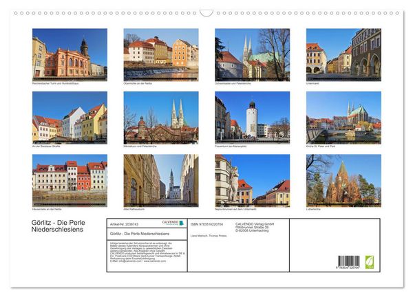 Produktbild: G&ouml;rlitz - Die Perle Niederschlesiens (Wandkalender 2026 DIN A2 quer), CALVENDO Monatskalender