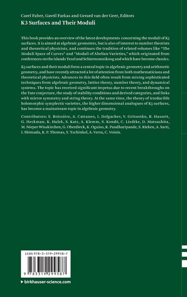 Produktbild: K3 Surfaces and Their Moduli