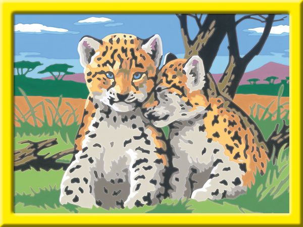 Produktbild: CreArt, Malen nach Zahlen Kinder - Kleine Leoparden