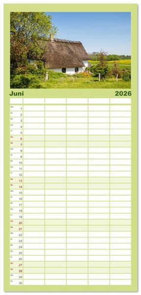 Produktbild: Familienplaner 2026 - Die Schlei - Segelrevier und Naherholungsgebiet mit 5 Spalten (Wandkalender, 21 x 45 cm) CALVENDO