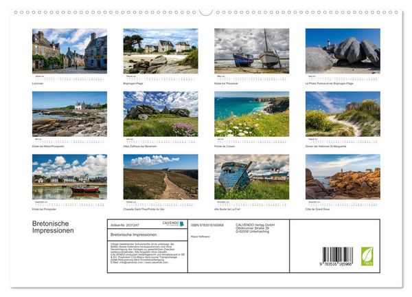 Produktbild: Bretonische Impressionen (hochwertiger Premium Wandkalender 2026 DIN A2 quer), Kunstdruck in Hochglanz