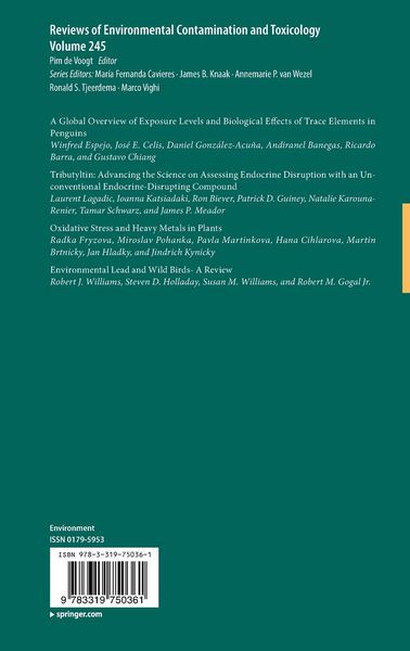 Produktbild: Reviews of Environmental Contamination and Toxicology Volume 245