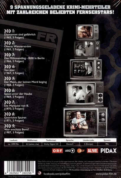 Produktbild: Das gro&szlig;e Krimi-Archiv, Vol. 4 / 9 spannungsgeladene Krimi-Mehrteiler mit zahlreichen beliebten Fernsehstars! [9 DVDs]