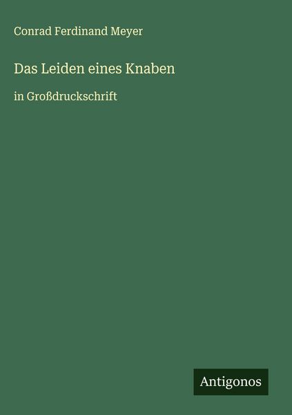 Produktbild: Das Leiden eines Knaben
