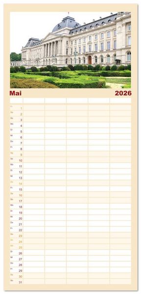Produktbild: Familienplaner 2026 - Br&uuml;ssel - Spannende Metropole mit 5 Spalten (Wandkalender, 21 x 45 cm) CALVENDO