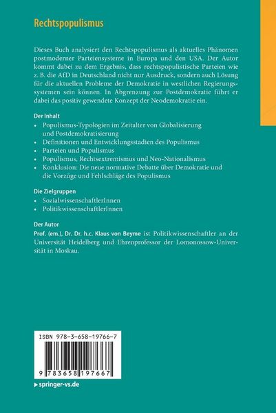 Produktbild: Rechtspopulismus