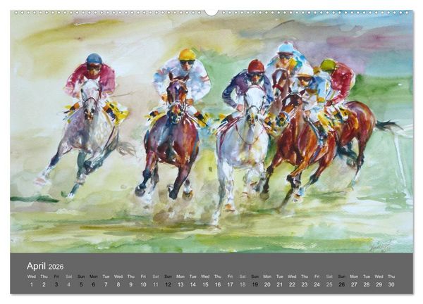 Produktbild: Horses in four seasons 2026 (High Quality Premium Wall Calendar 2026 DIN A2 landscape),CALVENDO 12 Month Wall Calendar