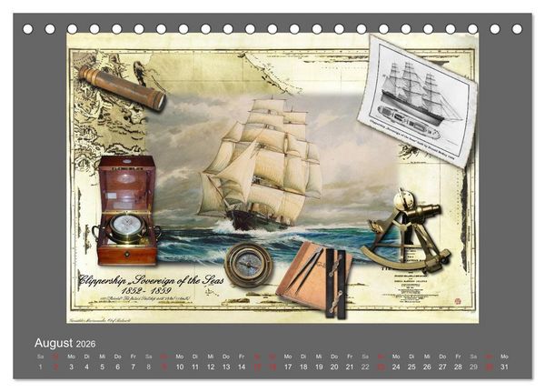 Produktbild: 500 Jahre unter Segeln - von der GOLDEN HIND zur KERSHONES (Tischkalender 2026 DIN A5 quer), CALVENDO Monatskalender