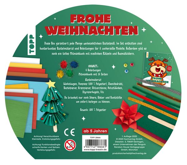 Produktbild: Bastelbox Weihnachten. Mit Anleitungen, Bastelmaterial und Mitmachbuch