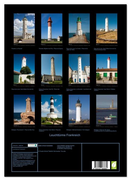 Produktbild: Leuchtt&uuml;rme Frankreich (hochwertiger Premium Wandkalender 2026 DIN A2 hoch), Kunstdruck in Hochglanz