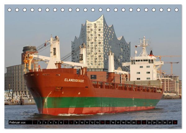 Produktbild: Shipspotting Hamburg (Tischkalender 2026 DIN A5 quer), CALVENDO Monatskalender