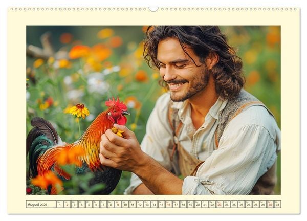 Produktbild: Leben auf der Alm. Junge M&auml;nner im Einklang mit der Natur (Wandkalender 2026 DIN A2 quer), CALVENDO Monatskalender
