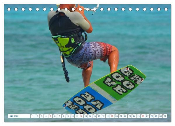 Produktbild: Kitesurfen - Wind und Wellen (Tischkalender 2026 DIN A5 quer), CALVENDO Monatskalender