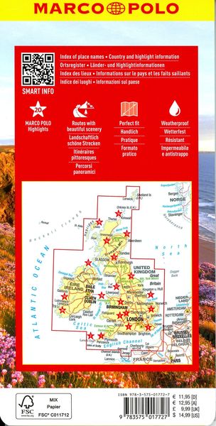Produktbild: MARCO POLO Reisekarte Gro&szlig;britannien, Irland 1:850.000