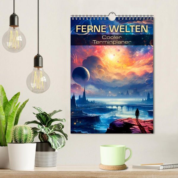 Produktbild: FERNE WELTEN Cooler Terminplaner (Wandkalender 2026 DIN A4 hoch), CALVENDO Monatskalender