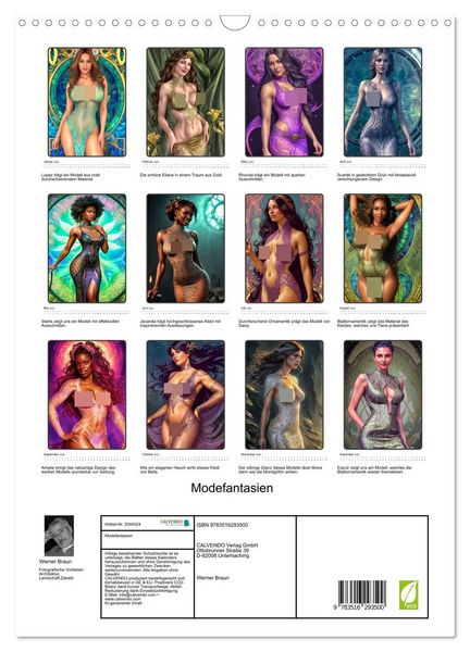 Produktbild: Modefantasien (Wandkalender 2026 DIN A3 hoch), CALVENDO Monatskalender