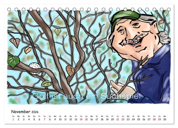 Produktbild: Golfkalender f&uuml;r Anf&auml;nger und alle die Spa&szlig; am Golfen haben (Tischkalender 2026 DIN A5 quer), CALVENDO Monatskalender