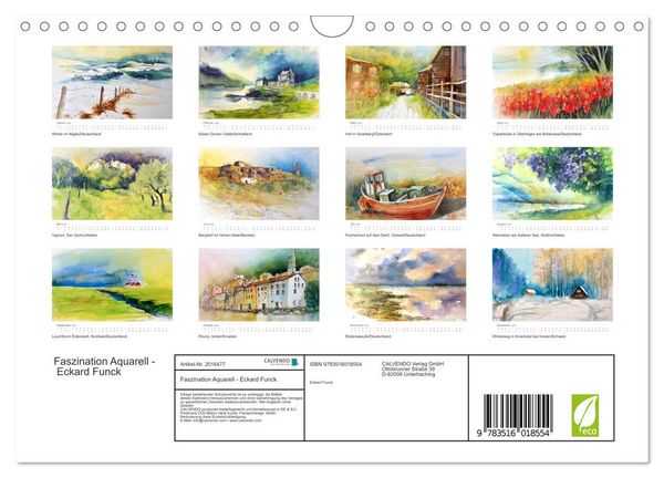 Produktbild: Faszination Aquarell - Eckard Funck (Wandkalender 2026 DIN A4 quer), CALVENDO Monatskalender