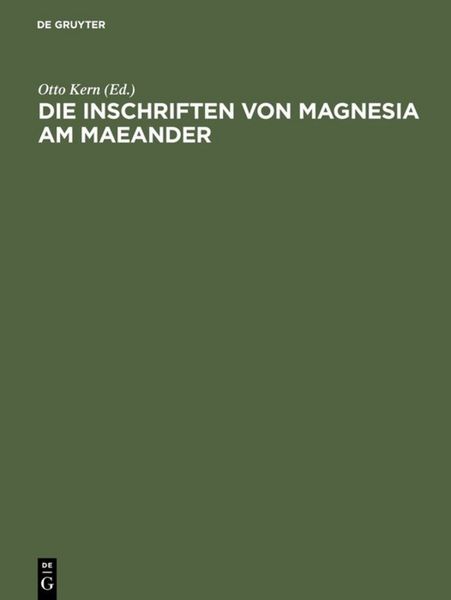 Produktbild: Die Inschriften von Magnesia am Maeander