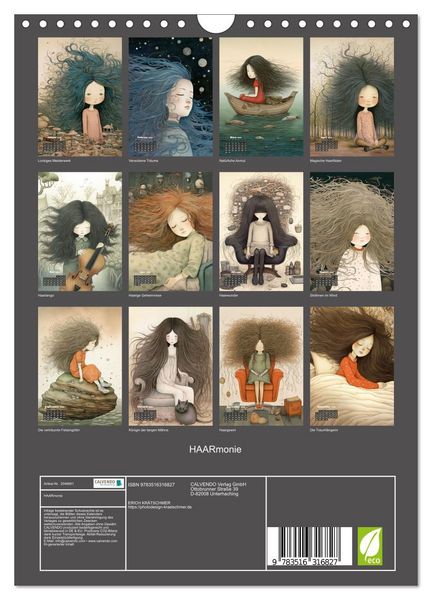 Produktbild: HAARmonie (Wandkalender 2026 DIN A4 hoch), CALVENDO Monatskalender