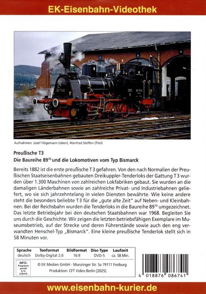 Produktbild: Preu&szlig;ische T3 - Die Baureihe 89.70 und die Lokomotiven Typ Bismarck